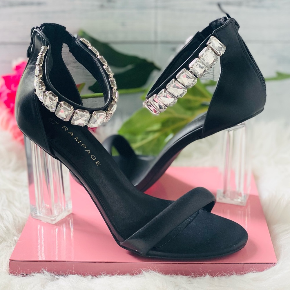 NEW | Rampage Crystal Clear Block Heels